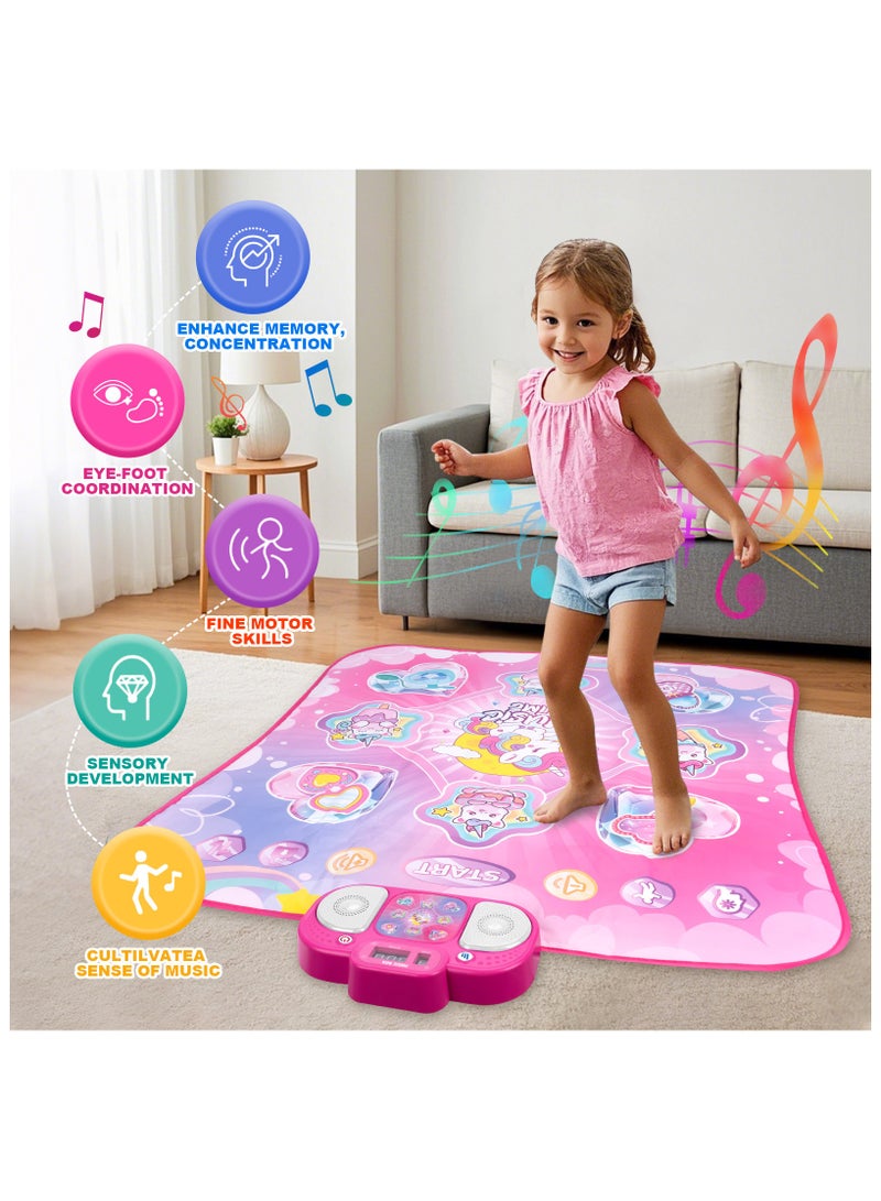 عام سجادة رقص فردية، بسجادة موسيقية للتعلم المبكر للأطفال مقاس 87×91 سم، وضع الذاكرة، تحدي التمرين، بسجادة سميكة مانعة للانزلاق، لعبة موسيقية تعمل بالقدم، أداة لياقة داخلية للتفاعل بين الوالدين والطفل. - Image 2